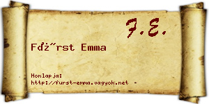 Fürst Emma névjegykártya